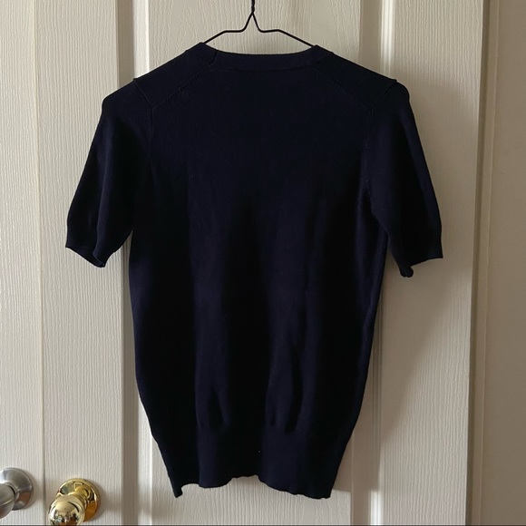 zara knit navy blue blouse - Picture 2 of 5
